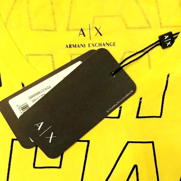 A|X ALL OVER Block Printed LOGO Crew T Shirt - Picture 5 of 6